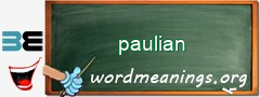 WordMeaning blackboard for paulian